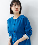 【C-FORTPOINT/フォートポイント】【袖裏と背裏に贅沢に別布をあしらいアクセントをプラス】バスク天竺クルーネックカーディガン 綿100% 柔らかい 肉厚感 ナチュラル カジュアル