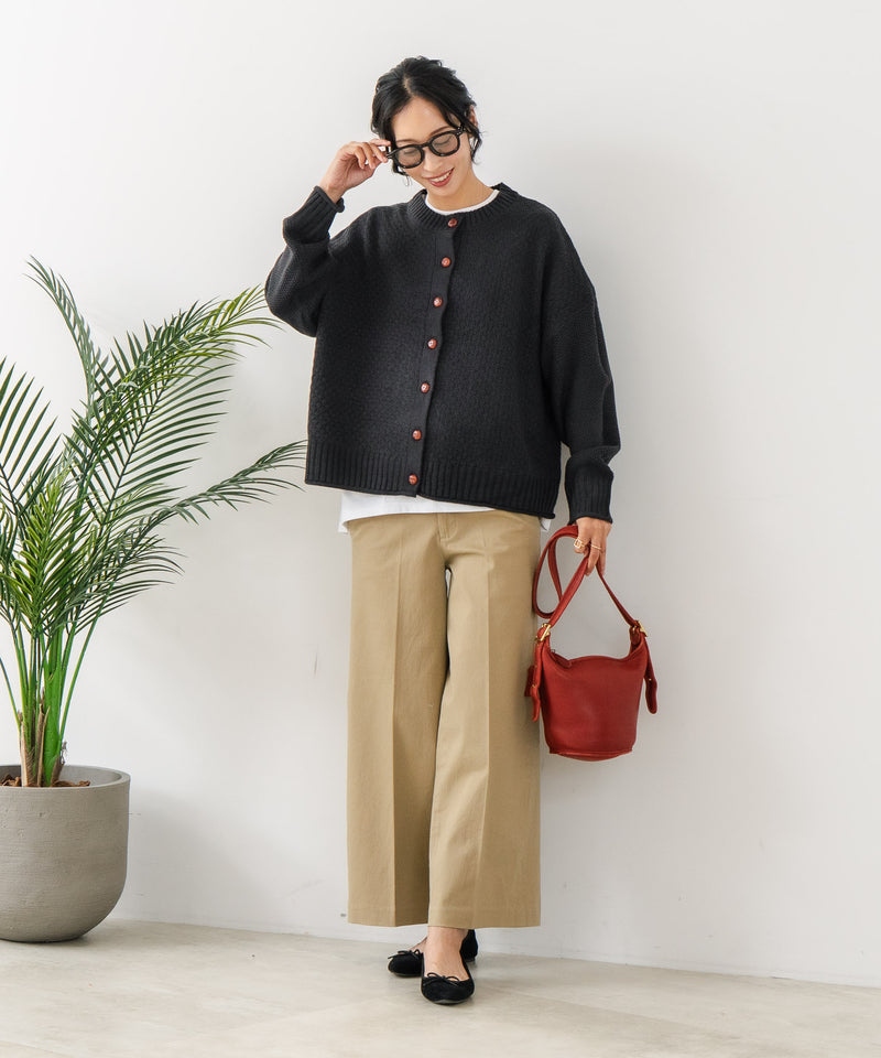 【C-FORTPOINT/フォートポイント】ポップコーン編みニットカーディガン