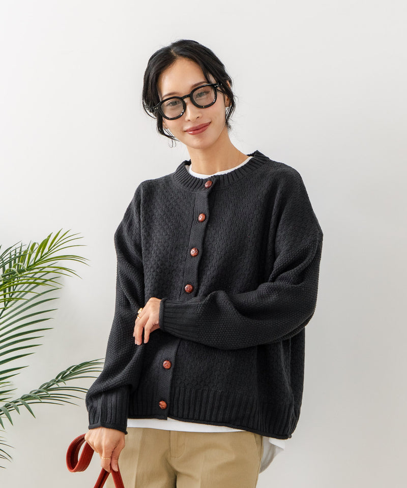 【C-FORTPOINT/フォートポイント】ポップコーン編みニットカーディガン