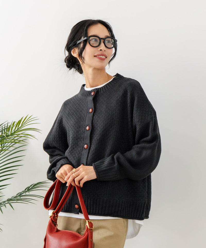 【C-FORTPOINT/フォートポイント】ポップコーン編みニットカーディガン