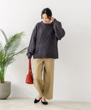 【C-FORT POINT/フォートポイント】柄編みクルーネックニットプルオーバー