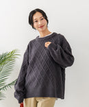 【C-FORT POINT/フォートポイント】柄編みクルーネックニットプルオーバー