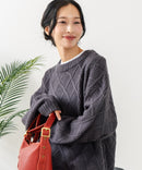 【C-FORT POINT/フォートポイント】柄編みクルーネックニットプルオーバー