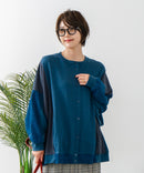 【C-FORT POINT/フォートポイント】コーデュロイ ワッフル 切り替え カーディガン