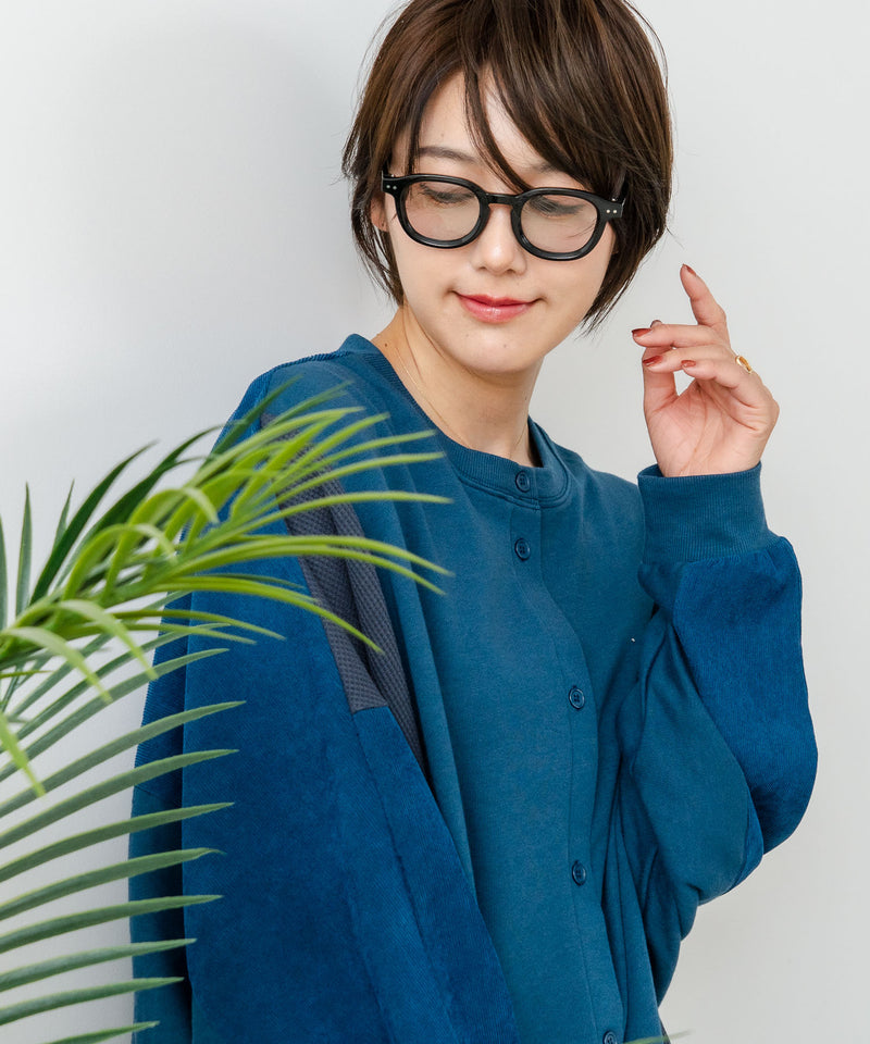【C-FORT POINT/フォートポイント】コーデュロイ ワッフル 切り替え カーディガン