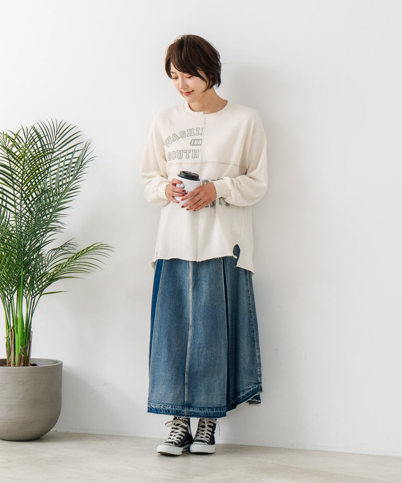 【C-FORT POINT/フォートポイント】裏毛 リメイク風 スウェットトレーナー