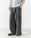 【BRKNHOME/ブロークンホーム】2タック ドレープ スカートパンツ ワイドパンツ スラックス 袴パンツ チャコールグレー ❘ジーンズメイト公式オンラインショップ