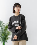 【DISCUS/ディスカス】【カレッジ調のブランドロゴプリントがアクセント】8分袖 ワイドシルエットTシャツ 綿100% カットソー ブランドロゴ カジュアル レイヤード アメカジ ストリート ❘ジーンズメイト公式オンラインショップ