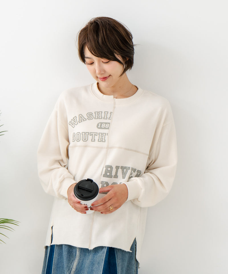 【C-FORT POINT/フォートポイント】裏毛 リメイク風 スウェットトレーナー