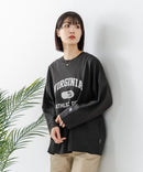 【DISCUS/ディスカス】【カレッジ調のブランドロゴプリントがアクセント】8分袖 ワイドシルエットTシャツ 綿100% カットソー ブランドロゴ カジュアル レイヤード アメカジ ストリート ❘ジーンズメイト公式オンラインショップ