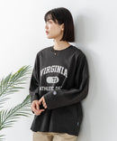 【DISCUS/ディスカス】【カレッジ調のブランドロゴプリントがアクセント】8分袖 ワイドシルエットTシャツ 綿100% カットソー ブランドロゴ カジュアル レイヤード アメカジ ストリート ❘ジーンズメイト公式オンラインショップ