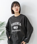 【DISCUS/ディスカス】【カレッジ調のブランドロゴプリントがアクセント】8分袖 ワイドシルエットTシャツ 綿100% カットソー ブランドロゴ カジュアル レイヤード アメカジ ストリート ❘ジーンズメイト公式オンラインショップ