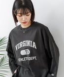 【DISCUS/ディスカス】【カレッジ調のブランドロゴプリントがアクセント】8分袖 ワイドシルエットTシャツ 綿100% カットソー ブランドロゴ カジュアル レイヤード アメカジ ストリート ❘ジーンズメイト公式オンラインショップ