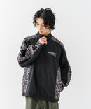 【BRKNHOME/ブロークンホーム】【身幅ゆったり ストレスフリーな着心地】袖総柄ライン 切り替え ナイロンジャケット ノームコア オーバーサイズ スタンドネック ビッグシルエット メンズライク ストリート ユニセックス