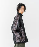 【BRKNHOME/ブロークンホーム】【身幅ゆったり ストレスフリーな着心地】袖総柄ライン 切り替え ナイロンジャケット ノームコア オーバーサイズ スタンドネック ビッグシルエット メンズライク ストリート ユニセックス