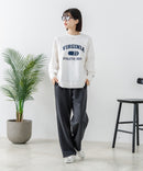 【DISCUS/ディスカス】【カレッジ調のブランドロゴプリントがアクセント】8分袖 ワイドシルエットTシャツ 綿100% カットソー ブランドロゴ カジュアル レイヤード アメカジ ストリート ❘ジーンズメイト公式オンラインショップ