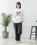 【DISCUS/ディスカス】【カレッジ調のブランドロゴプリントがアクセント】8分袖 ワイドシルエットTシャツ 綿100% カットソー ブランドロゴ カジュアル レイヤード アメカジ ストリート ❘ジーンズメイト公式オンラインショップ