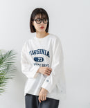 【DISCUS/ディスカス】【カレッジ調のブランドロゴプリントがアクセント】8分袖 ワイドシルエットTシャツ 綿100% カットソー ブランドロゴ カジュアル レイヤード アメカジ ストリート ❘ジーンズメイト公式オンラインショップ