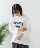 【DISCUS/ディスカス】【カレッジ調のブランドロゴプリントがアクセント】8分袖 ワイドシルエットTシャツ 綿100% カットソー ブランドロゴ カジュアル レイヤード アメカジ ストリート ❘ジーンズメイト公式オンラインショップ