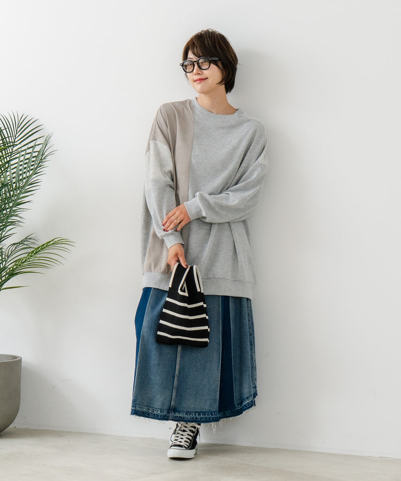 【C-FORT POINT/フォートポイント】コーデュロイ ワッフル 切り替え チュニック