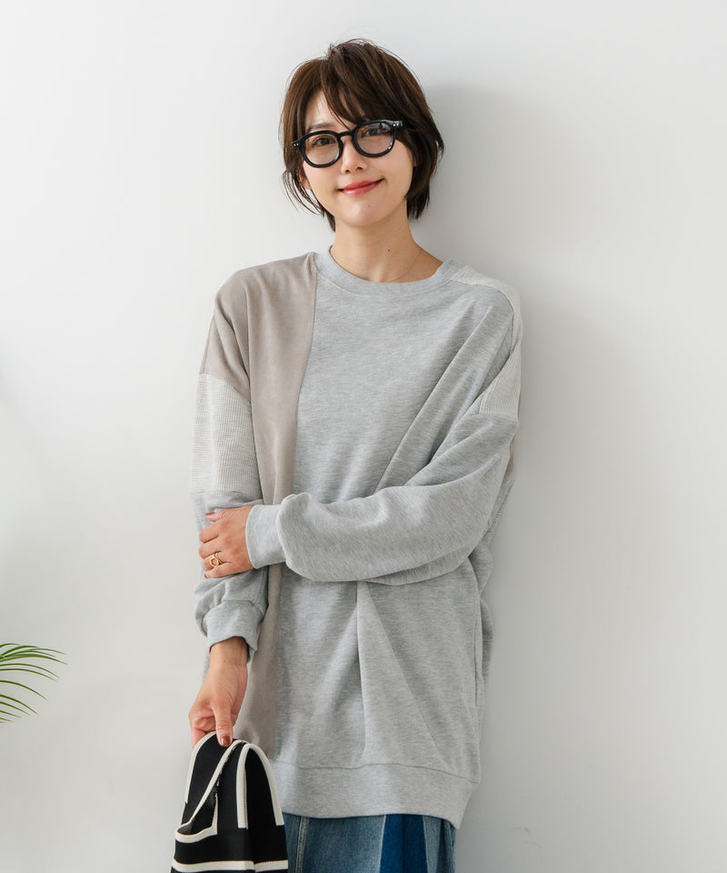 【C-FORT POINT/フォートポイント】コーデュロイ ワッフル 切り替え チュニック
