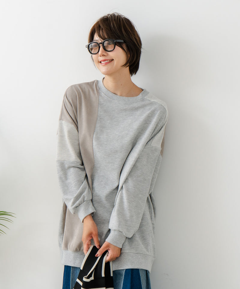 【C-FORT POINT/フォートポイント】コーデュロイ ワッフル 切り替え チュニック