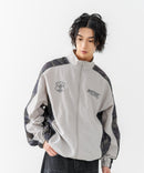 【BRKNHOME/ブロークンホーム】【身幅ゆったり ストレスフリーな着心地】袖総柄ライン 切り替え ナイロンジャケット ノームコア オーバーサイズ スタンドネック ビッグシルエット メンズライク ストリート ユニセックス