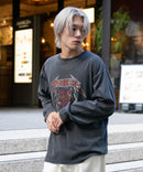 ピグメント加工 ヴィンテージライクプリントロンT 90s 古着 ロックT