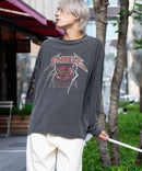 ピグメント加工 ヴィンテージライクプリントロンT 90s 古着 ロックT