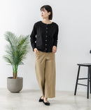 【C-FORTPOINT/フォートポイント】【袖裏と背裏に贅沢に別布をあしらいアクセントをプラス】バスク天竺クルーネックカーディガン 綿100% 柔らかい 肉厚感 ナチュラル カジュアル