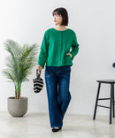 【C-FORTPOINT/フォートポイント】【袖裏と背裏に贅沢に別布をあしらいアクセントをプラス】バスク天竺クルーネックカーディガン 綿100% 柔らかい 肉厚感 ナチュラル カジュアル