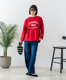 【DISCUS/ディスカス】【カレッジ調のブランドロゴプリントがアクセント】8分袖 ワイドシルエットTシャツ 綿100% カットソー ブランドロゴ カジュアル レイヤード アメカジ ストリート ❘ジーンズメイト公式オンラインショップ