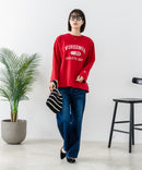 【DISCUS/ディスカス】【カレッジ調のブランドロゴプリントがアクセント】8分袖 ワイドシルエットTシャツ 綿100% カットソー ブランドロゴ カジュアル レイヤード アメカジ ストリート ❘ジーンズメイト公式オンラインショップ