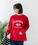 【DISCUS/ディスカス】【カレッジ調のブランドロゴプリントがアクセント】8分袖 ワイドシルエットTシャツ 綿100% カットソー ブランドロゴ カジュアル レイヤード アメカジ ストリート ❘ジーンズメイト公式オンラインショップ