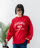 【DISCUS/ディスカス】【カレッジ調のブランドロゴプリントがアクセント】8分袖 ワイドシルエットTシャツ 綿100% カットソー ブランドロゴ カジュアル レイヤード アメカジ ストリート ❘ジーンズメイト公式オンラインショップ