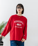 【DISCUS/ディスカス】【カレッジ調のブランドロゴプリントがアクセント】8分袖 ワイドシルエットTシャツ 綿100% カットソー ブランドロゴ カジュアル レイヤード アメカジ ストリート ❘ジーンズメイト公式オンラインショップ