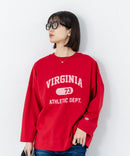 【DISCUS/ディスカス】【カレッジ調のブランドロゴプリントがアクセント】8分袖 ワイドシルエットTシャツ 綿100% カットソー ブランドロゴ カジュアル レイヤード アメカジ ストリート ❘ジーンズメイト公式オンラインショップ