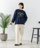 【DISCUS/ディスカス】【カレッジ調のブランドロゴプリントがアクセント】8分袖 ワイドシルエットTシャツ 綿100% カットソー ブランドロゴ カジュアル レイヤード アメカジ ストリート ❘ジーンズメイト公式オンラインショップ