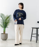 【DISCUS/ディスカス】【カレッジ調のブランドロゴプリントがアクセント】8分袖 ワイドシルエットTシャツ 綿100% カットソー ブランドロゴ カジュアル レイヤード アメカジ ストリート ❘ジーンズメイト公式オンラインショップ