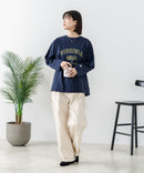 【DISCUS/ディスカス】【カレッジ調のブランドロゴプリントがアクセント】8分袖 ワイドシルエットTシャツ 綿100% カットソー ブランドロゴ カジュアル レイヤード アメカジ ストリート ❘ジーンズメイト公式オンラインショップ