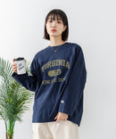 【DISCUS/ディスカス】【カレッジ調のブランドロゴプリントがアクセント】8分袖 ワイドシルエットTシャツ 綿100% カットソー ブランドロゴ カジュアル レイヤード アメカジ ストリート ❘ジーンズメイト公式オンラインショップ
