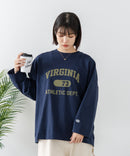【DISCUS/ディスカス】【カレッジ調のブランドロゴプリントがアクセント】8分袖 ワイドシルエットTシャツ 綿100% カットソー ブランドロゴ カジュアル レイヤード アメカジ ストリート ❘ジーンズメイト公式オンラインショップ
