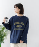 【DISCUS/ディスカス】【カレッジ調のブランドロゴプリントがアクセント】8分袖 ワイドシルエットTシャツ 綿100% カットソー ブランドロゴ カジュアル レイヤード アメカジ ストリート ❘ジーンズメイト公式オンラインショップ