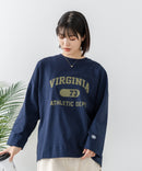 【DISCUS/ディスカス】【カレッジ調のブランドロゴプリントがアクセント】8分袖 ワイドシルエットTシャツ 綿100% カットソー ブランドロゴ カジュアル レイヤード アメカジ ストリート ❘ジーンズメイト公式オンラインショップ