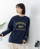 【DISCUS/ディスカス】【カレッジ調のブランドロゴプリントがアクセント】8分袖 ワイドシルエットTシャツ 綿100% カットソー ブランドロゴ カジュアル レイヤード アメカジ ストリート ❘ジーンズメイト公式オンラインショップ