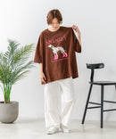 【C-FORT POINT/フォートポイント】ゆったり抜け感 DOGプリント スーパーBIGシルエットＴ ダルメシアンフォト 蛍光ロゴ オーバーサイズ ストリート 韓国ファッション ❘ジーンズメイト公式オンラインショップ