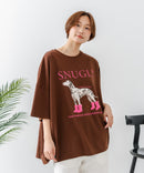 【C-FORT POINT/フォートポイント】ゆったり抜け感 DOGプリント スーパーBIGシルエットＴ ダルメシアンフォト 蛍光ロゴ オーバーサイズ ストリート 韓国ファッション ❘ジーンズメイト公式オンラインショップ