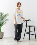 【C-FORT POINT/フォートポイント】【ゆったりルーズシルエット】フレンチブルドッグ×カレッジ風ロゴTシャツ フレブル 犬好き 古着風 ヴィンテージ風 おしゃれ 可愛い