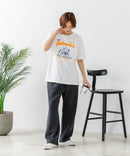【C-FORT POINT/フォートポイント】【ゆったりルーズシルエット】フレンチブルドッグ×カレッジ風ロゴTシャツ フレブル 犬好き 古着風 ヴィンテージ風 おしゃれ 可愛い