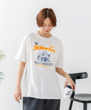 【C-FORT POINT/フォートポイント】【ゆったりルーズシルエット】フレンチブルドッグ×カレッジ風ロゴTシャツ フレブル 犬好き 古着風 ヴィンテージ風 おしゃれ 可愛い